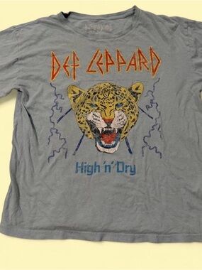 Def Leppard Blue Graphic Tee - High n' Dry Leopard Design